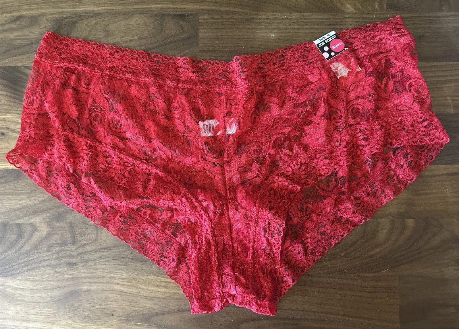 Vtg Joe Boxer Panties XL Mesh Lace Very Sexy Red HOT 90s NWT Shortie Kmart HTF