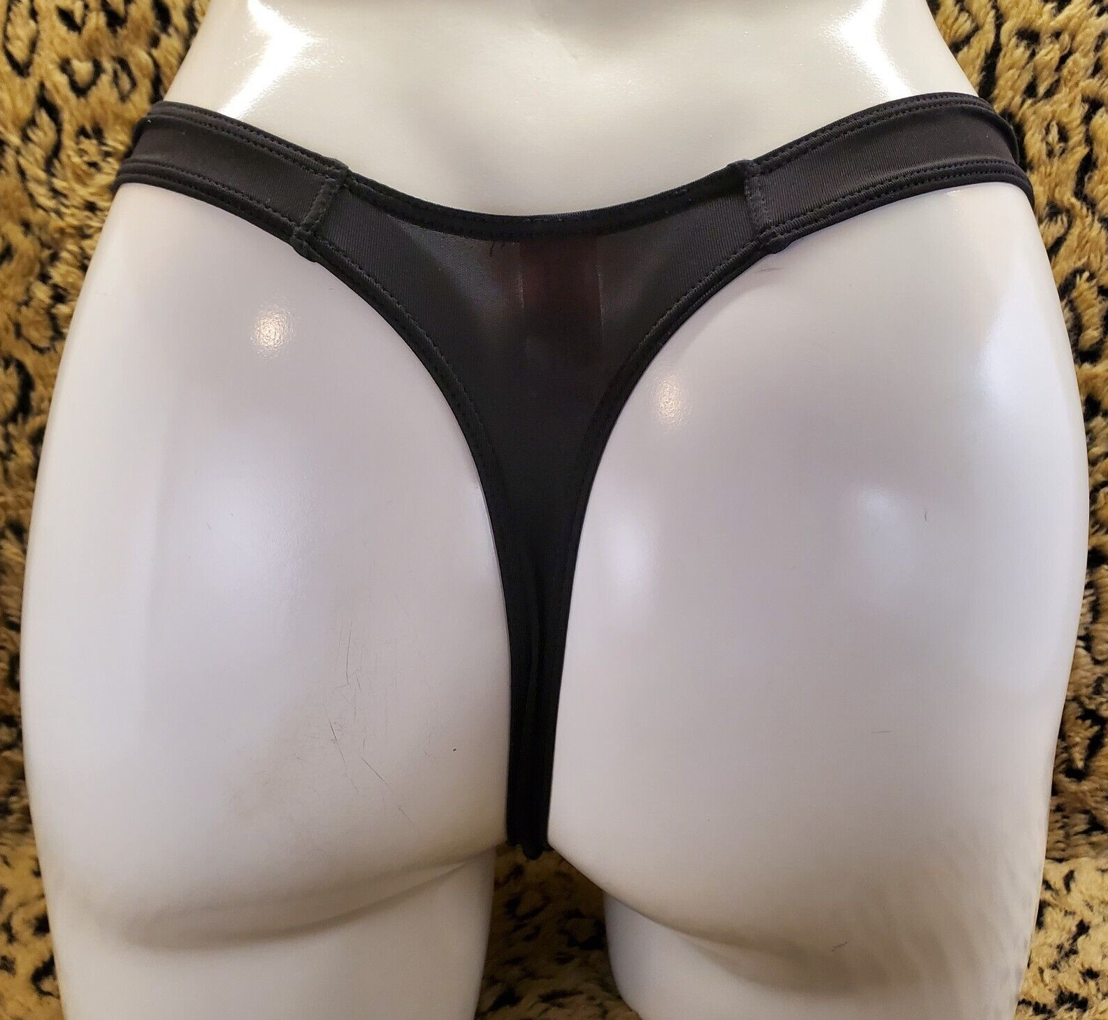 SOPHIE B. Black Brown Floral Thong Panty S 5 Sexy