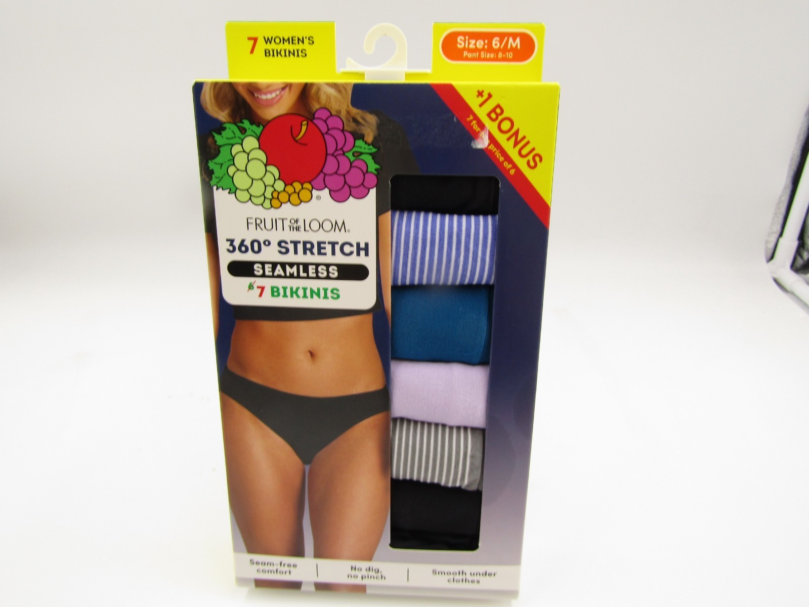 Women’s 7pk 360 Stretch Seamless Bikini Underwear, 6 (M), Colors Vary