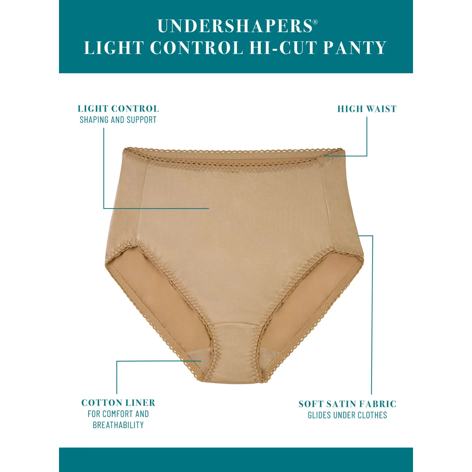 NEW Vanity Fair Radiant Undershapers Light Control Hi-Cut 3 Pk Women Size 4X