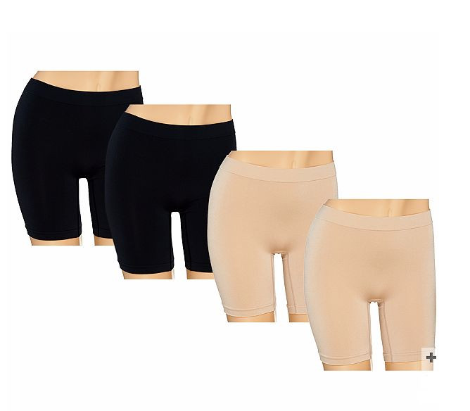 Breezies Set of 4 Seamless Long Leg Panties Sunbeige 1X A262701 QVC J