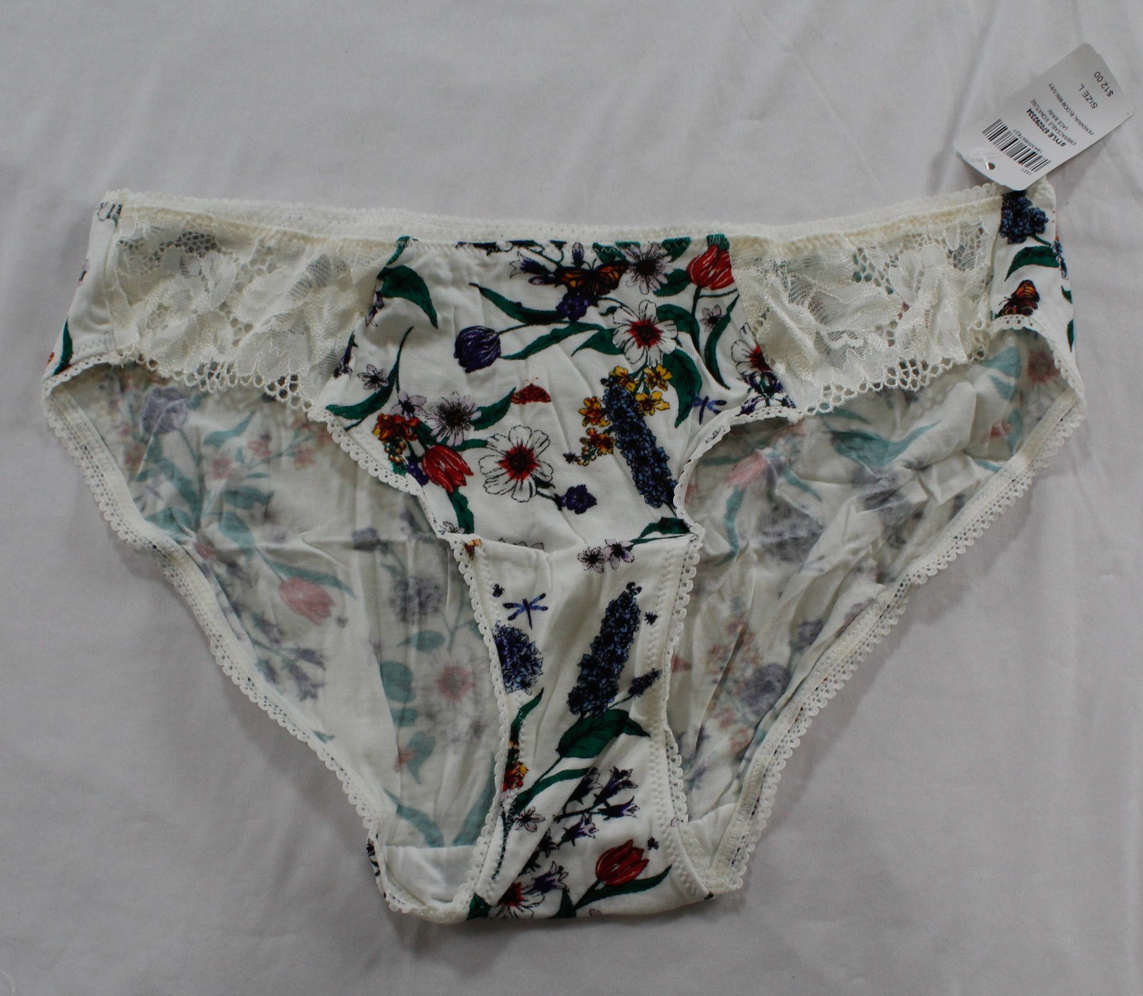 Soma Women’s Bikini Panty With Signature Lace DH3 Perennial Bloom Large NWT