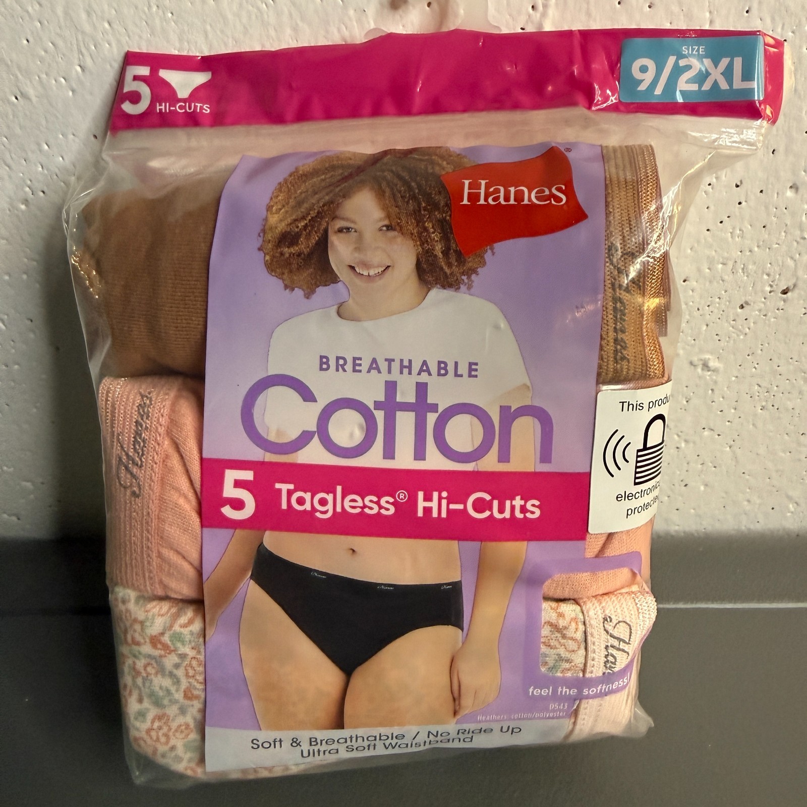 Hanes Womens Tagless Breathable Cotton Hi-Cuts 5-Pack Size 2XL (9) Comfort Fit