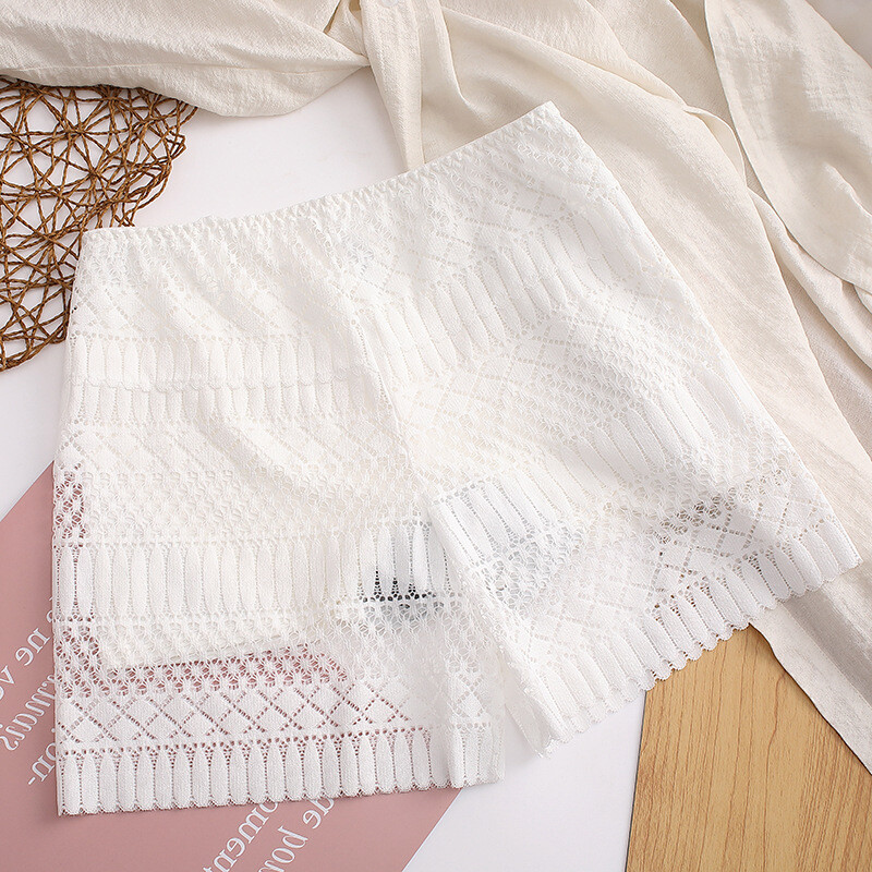 Lady Lace Boxer Shorts Knickers Sheer Hollow Out Safety Panties Underwear Summer
