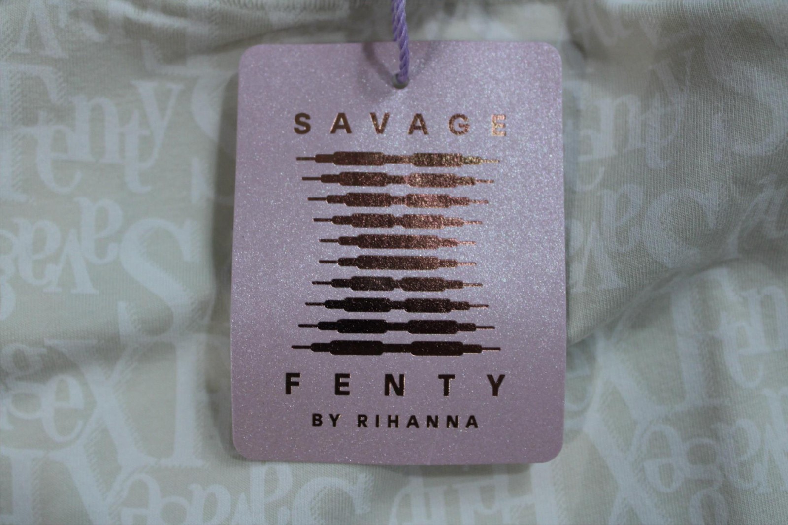 Savage X Fenty Womens Shortie Panty BL1 Beige Please Signature Script Size 12-14