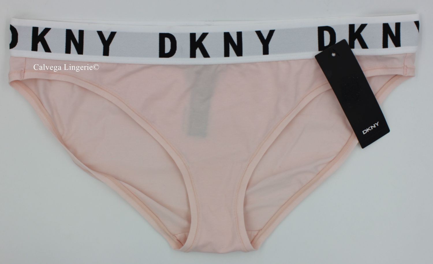 NWT DKNY DK4513 Cozy Boyfriend” Low-Rise Logo Cotton / Modal Bikini Baby Pink L