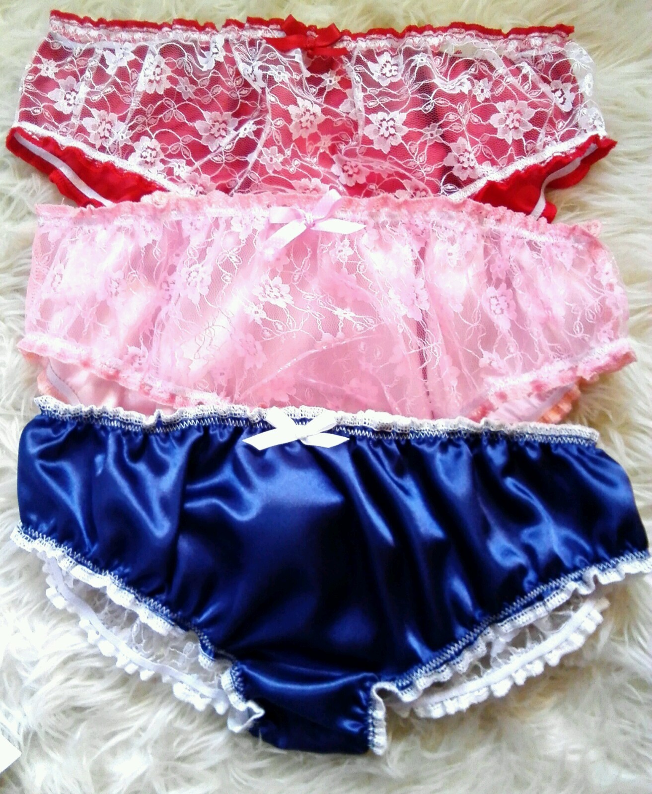 🌸Made to order 2-Tone lace & satin SISSY” Knickers Any size..Any colour….🌸