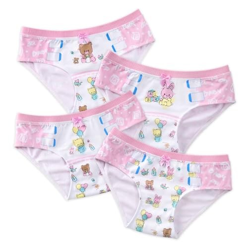 Women’s Soft Cotton Hipster Briefs Babydoll Baby Cuties ‘Oopsie’ Small Pink
