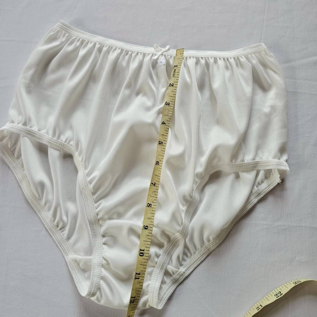 6pcs Underwear Nylon Panties Silky Soft Smooth Briefs High Waist 30″-36″ L/White