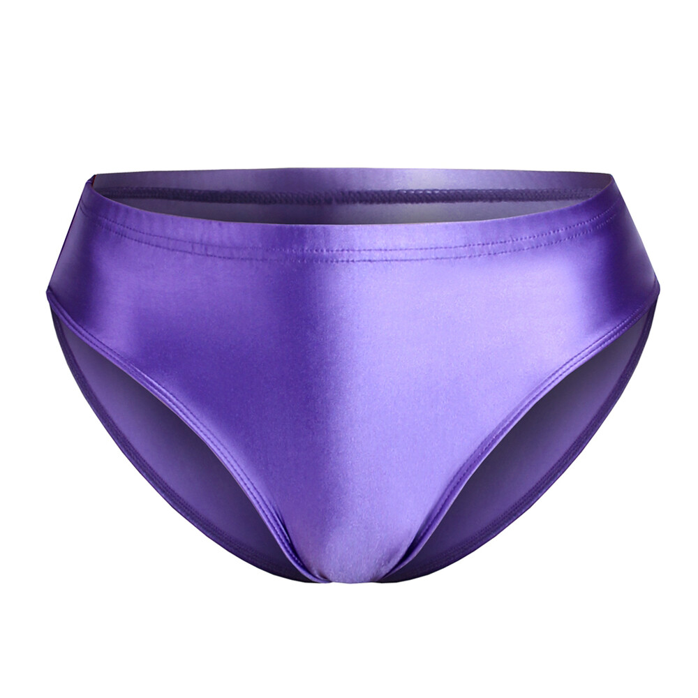 Women Sexy Panties Shiny Satin Briefs Knickers Opaque Gym Yoga Shorts Underwear