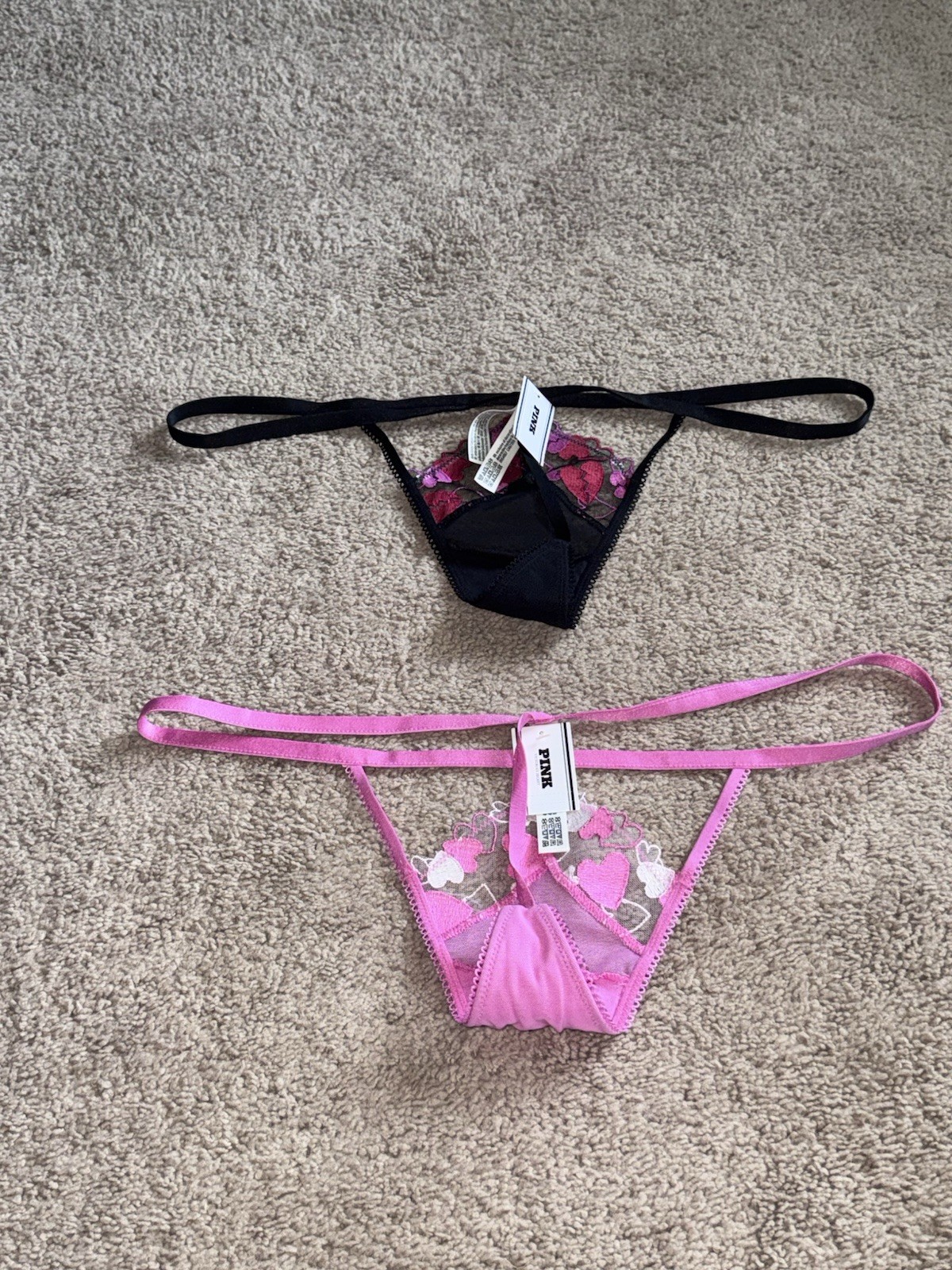 Lot Of 2 Victoria Secret V-String Panties Size Small Brand New With Tags