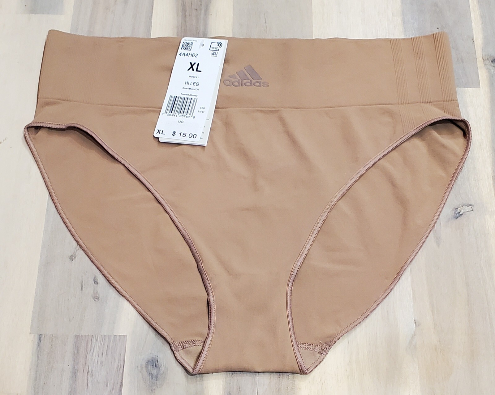 Adidas Womens Seamless Hi-Leg Brief Style-4A4H62 Toasted Almond Size X-Large