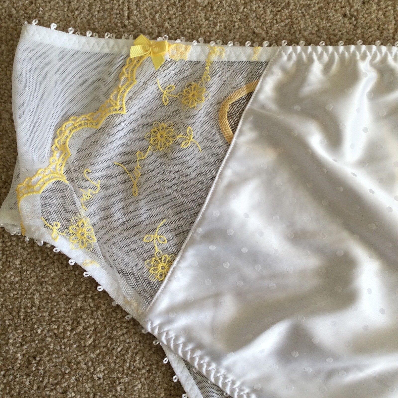 M&S Size 14 Boutique Damaris Evaline Satin High Waisted Brazilian Knickers White