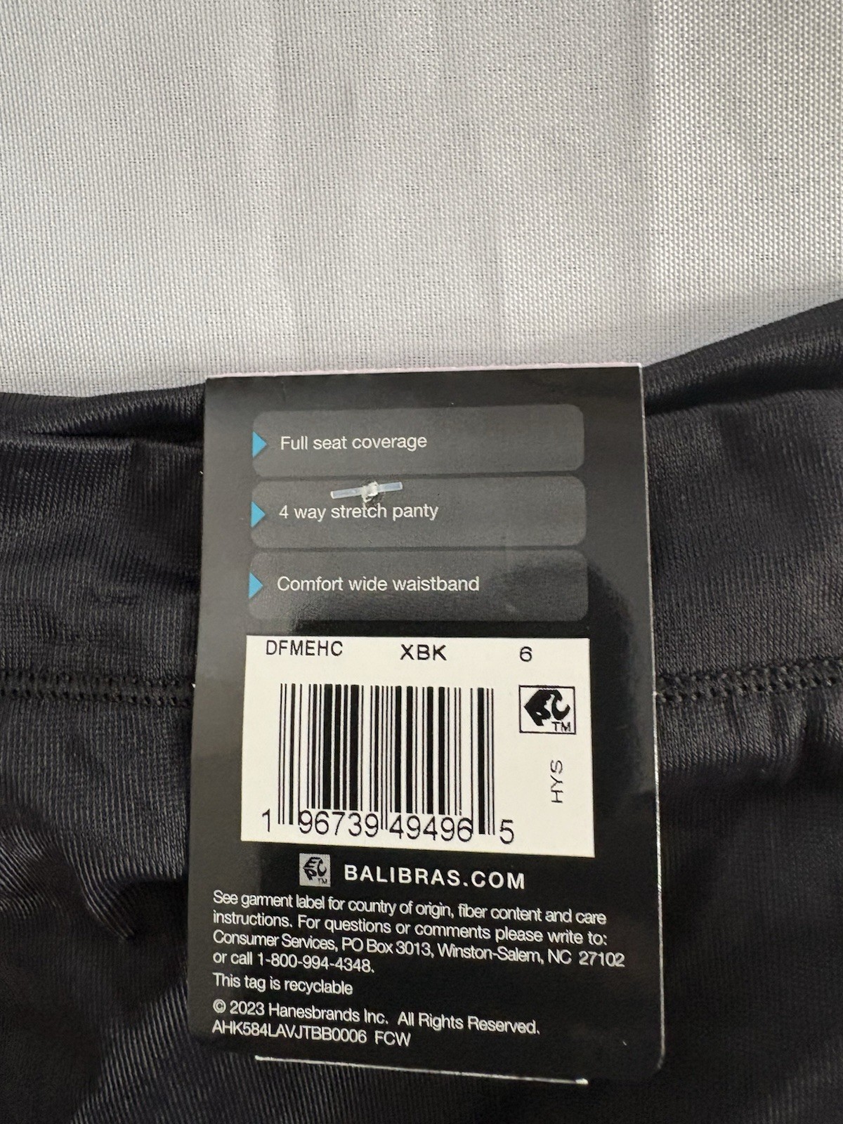 NEW Bali One Smooth U Hi-Cut Panties 2 Pair Women Size Medium Black Panty DFMEHC
