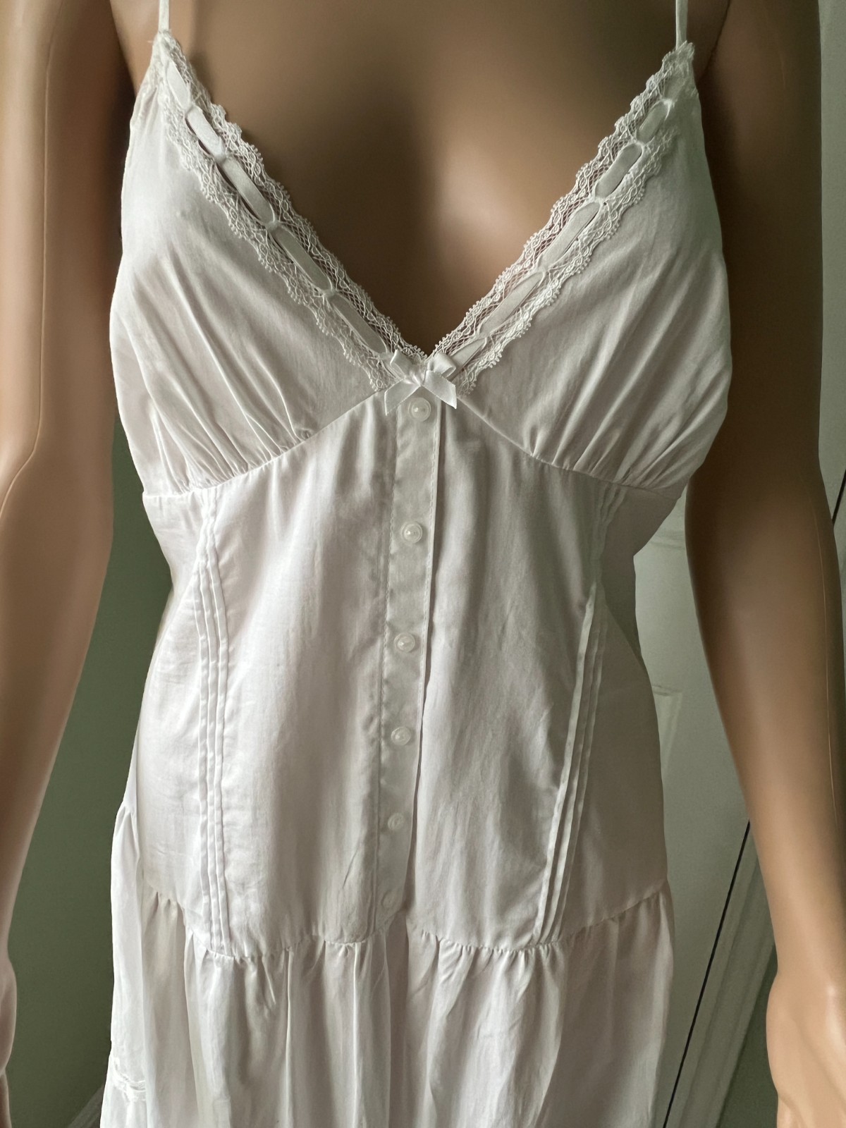 Victoria’s Secret PINK x Frankies Bikinis White Cotton Slip Dress Size M Victori