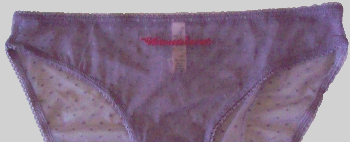 M Lilac Purple Polka Dot Mesh LOGO Stretch Victoria’s Secret BIKINI Panty