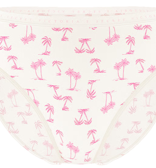 S M L XL XXL Pink Palm Tree Cotton Victorias Secret HighLeg Waist Brief Pantie