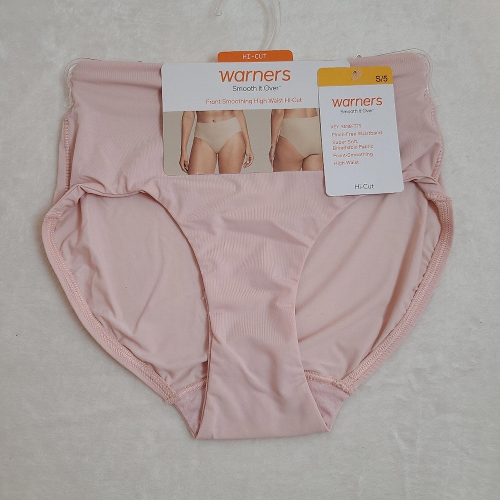 Warners Smooth It Over Silky Nylon Hi-cut Brief Panty Size Sm Pink