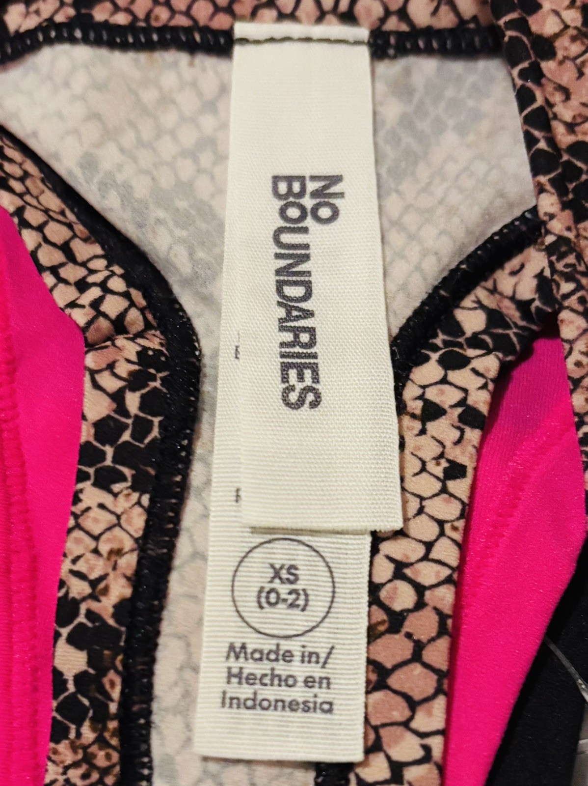 No Boundaries Ladies 3 Pack Animal Print/ Pink/Black Thongs Size XS (0-2)- New