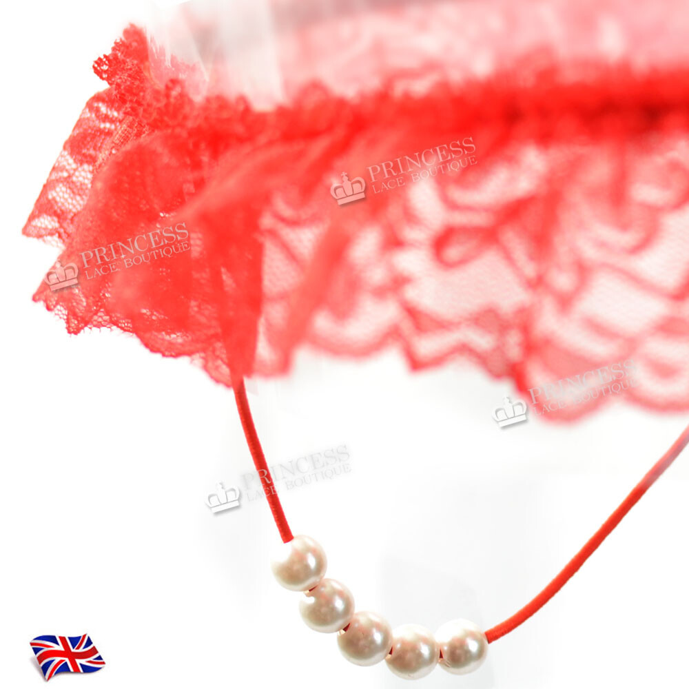UK6-30 Plus Underwear Lace G-string Thong Lingerie Pearl Beaded Knickers Panties