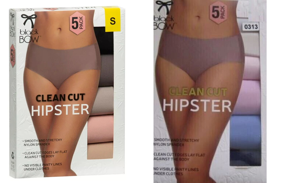 Black Bow Ladies’ Clean Cut Hipster 4 or 5 or 6 pack