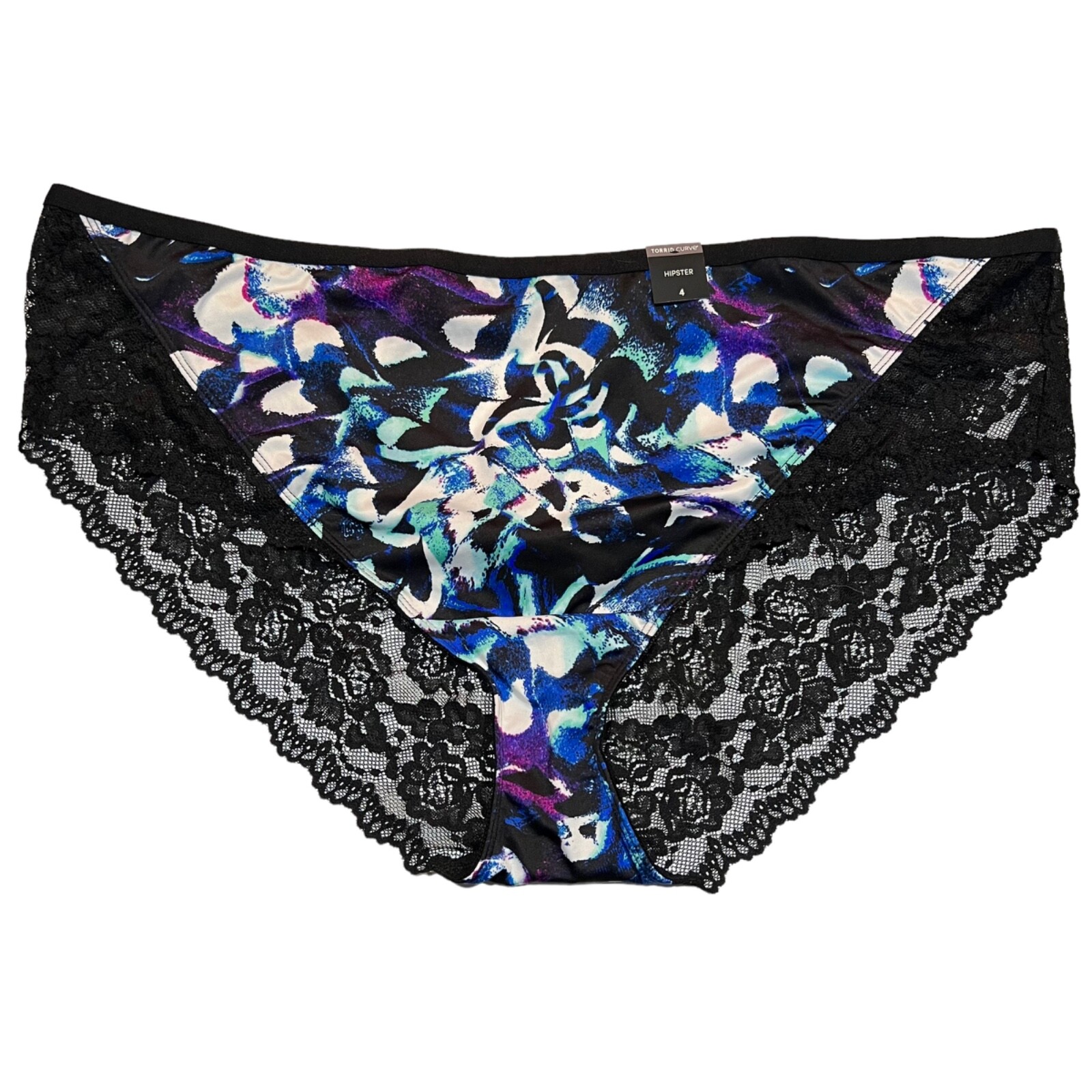 NWT TORRID Hipster Pantie Sz 0X-1X-2X-3X-4X Black Lace Back Silky Purple Blue