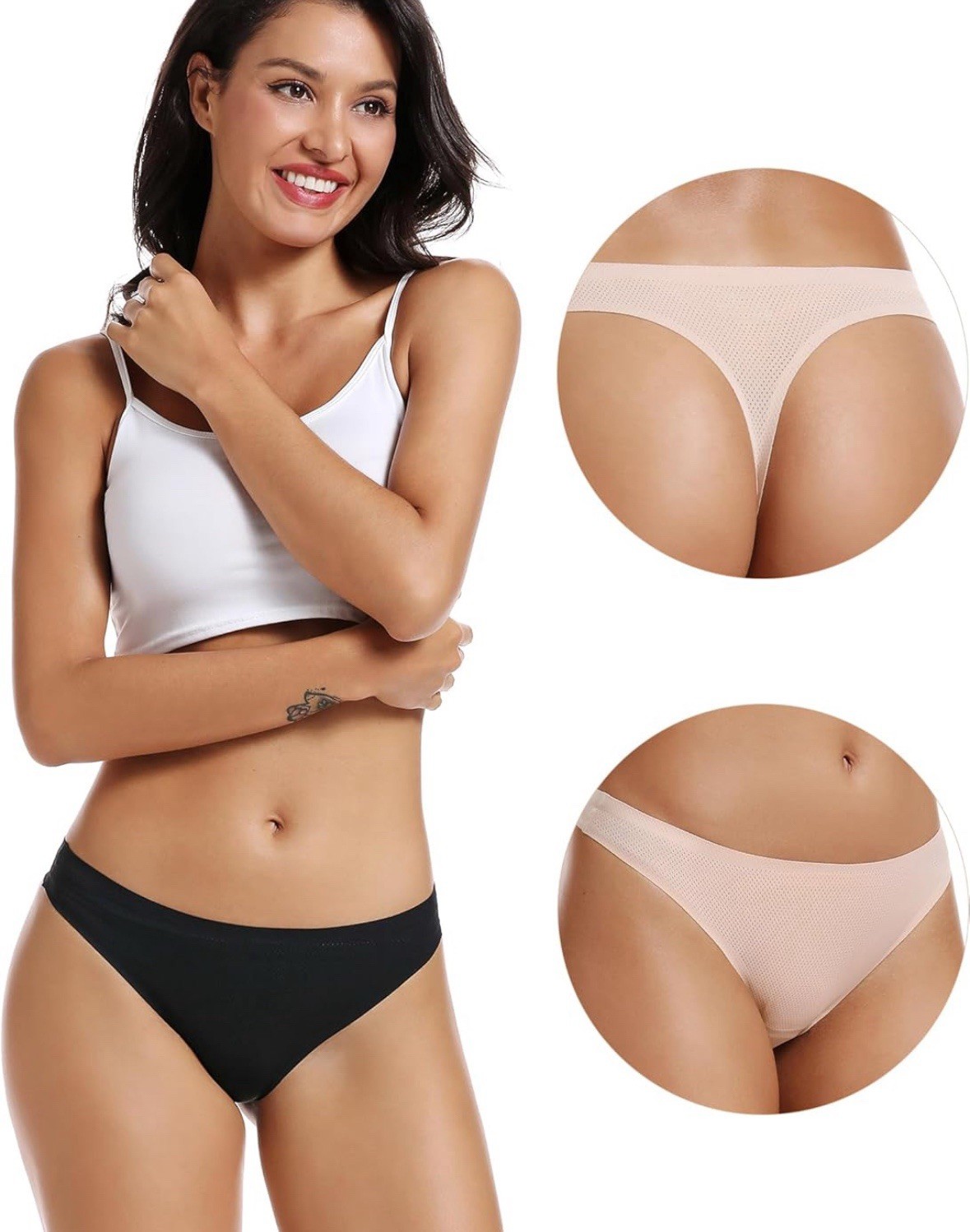 Seamless Women Underwear Thongs,No Show Ladies Thong,No Line Breathable Comforta