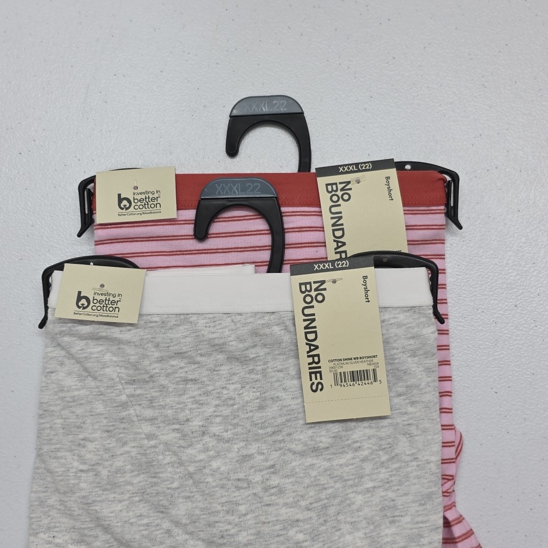 No Boundaries Women’s Boyshort Cotton Panties 2 Pack Size XXXL (22W) New Undies