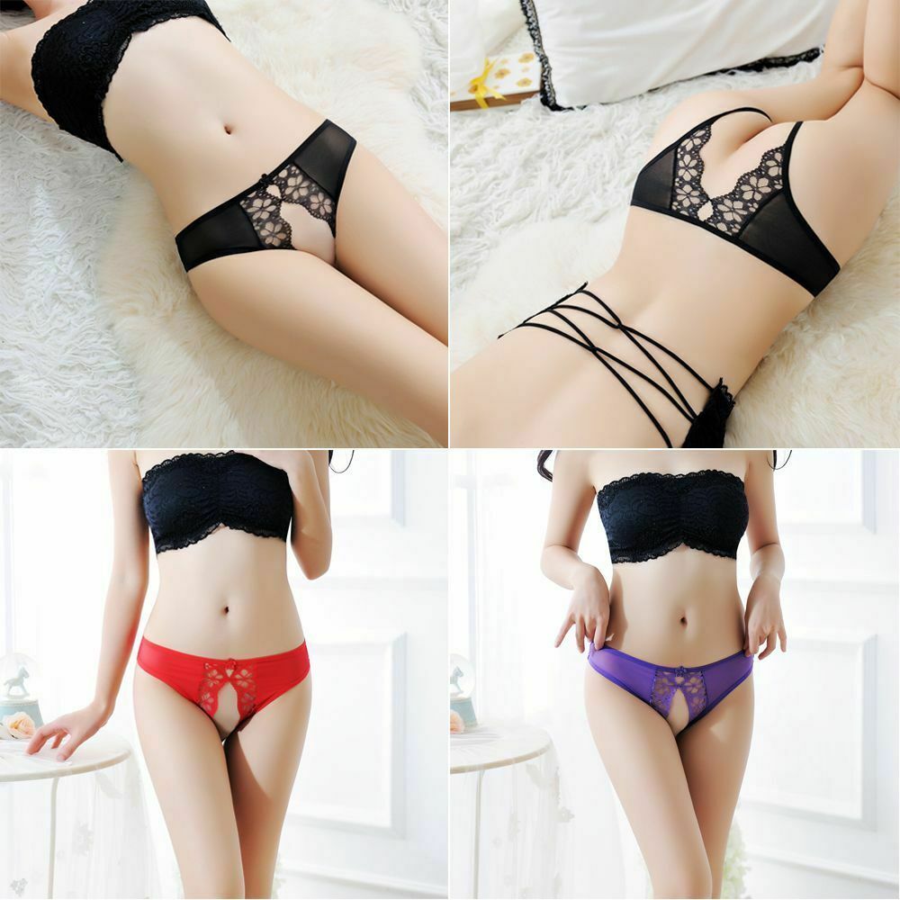 Briefs Thongs G-String Open Crotch Panties Lace Underwear Women’s Lingerie US