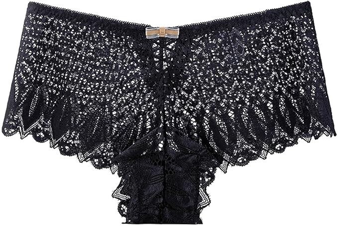 Womens Underwear Lace Hollow-Out Tie Brief Sexy Breathable -3pcs