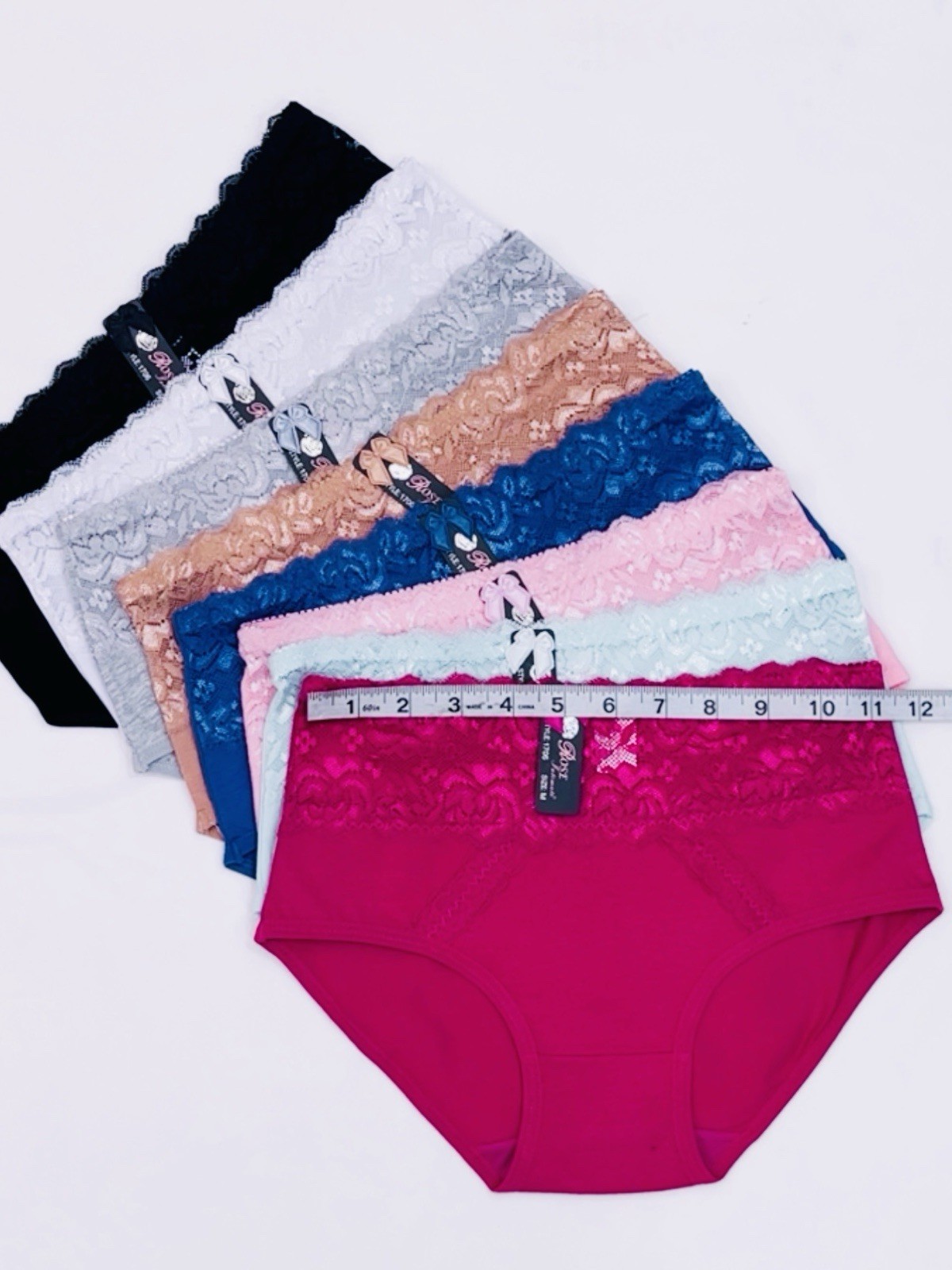 Lot 6 Pack Women Mid-Waist Cotton Underwear Panties Briefs Full Cover Soft 1706