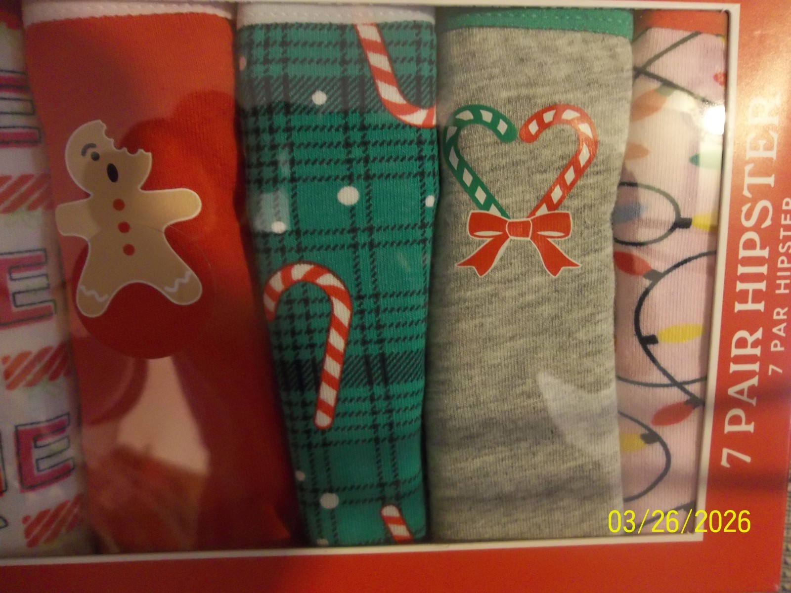 7 PR.~HOLIDAY TIMES~CHRISTMAS THEME~COTTON HIPSTERS~PANTIES – WOMENS SIZE MED