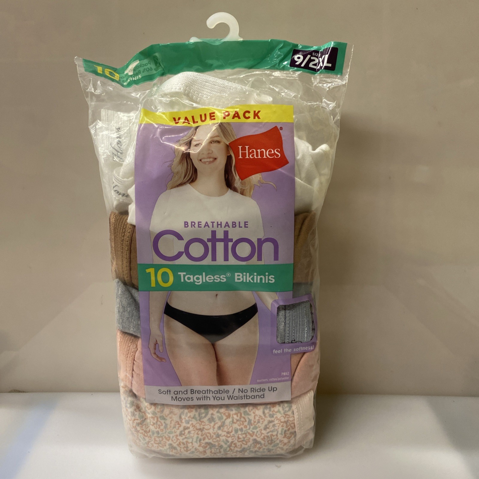 Hanes Cotton Bikini Panties 10-Pack Ultra Soft Cotton Size 2XL-Damage Packing