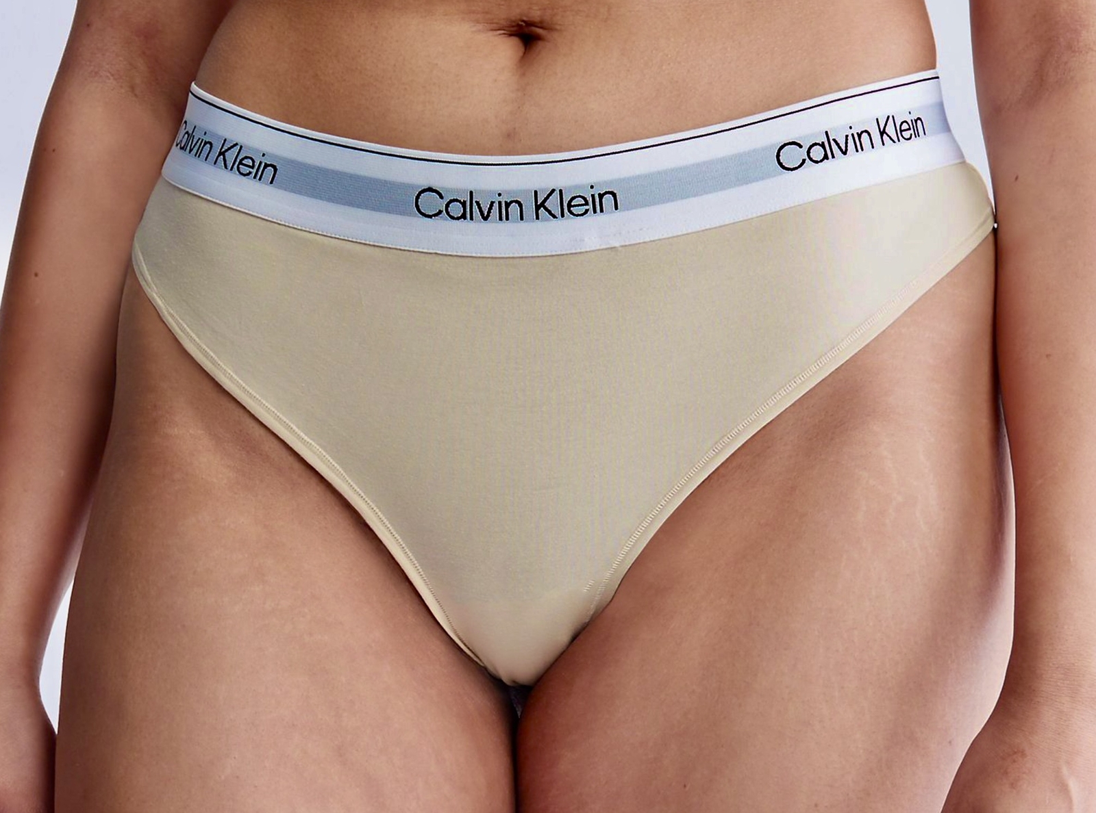 CALVIN KLEIN Modern Cotton Naturals Thong Panty NEW Womens Plus Sz 1X QF7046