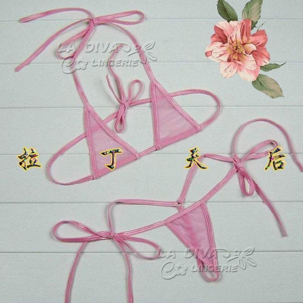 Women’s Sexy Mesh Thong G String Thin Strap One Size Bikini Sets G String