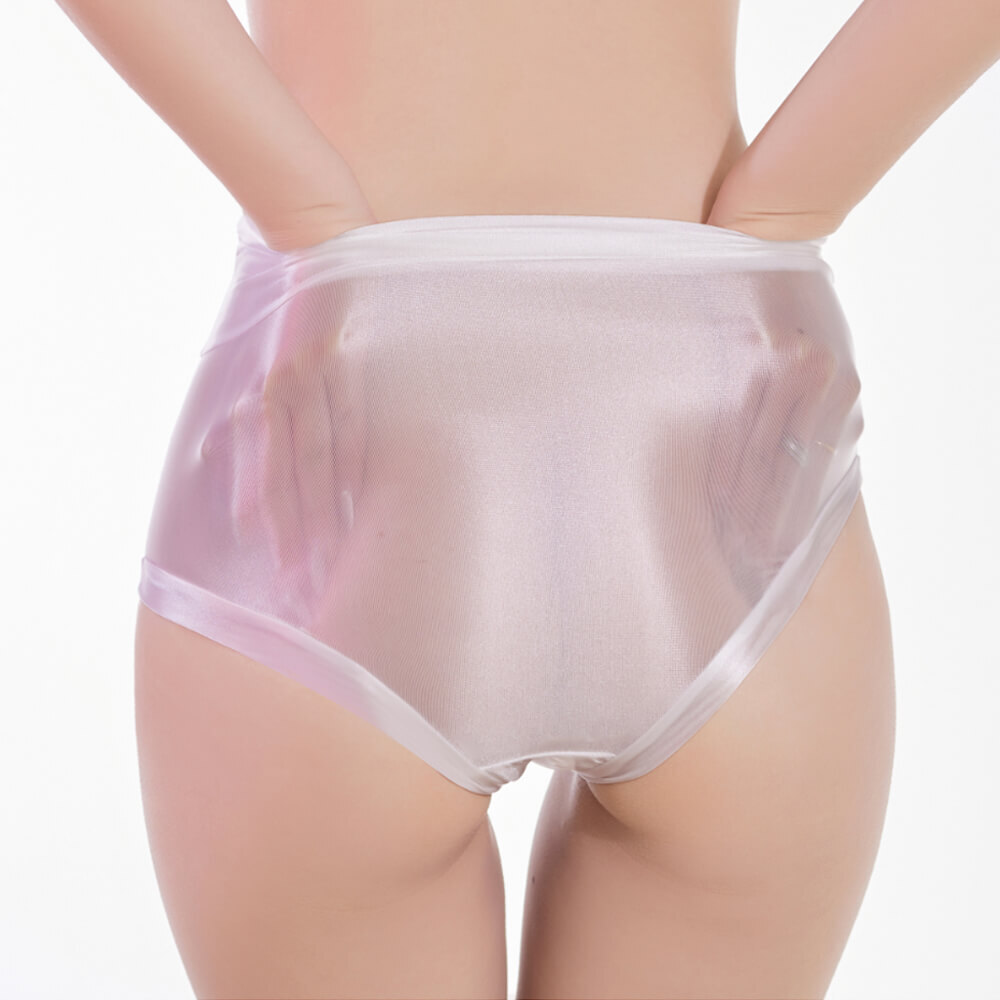 Womens Ultra-thin Sheer Oil Shiny Glossy Panties Underwear Boxer Briefs Knickers