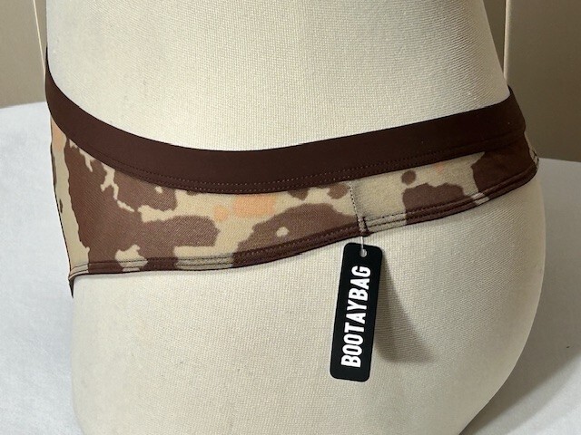 Bootaybag Womens Thong Underwear L Mesh Panty Camo Brown 160324-PRT