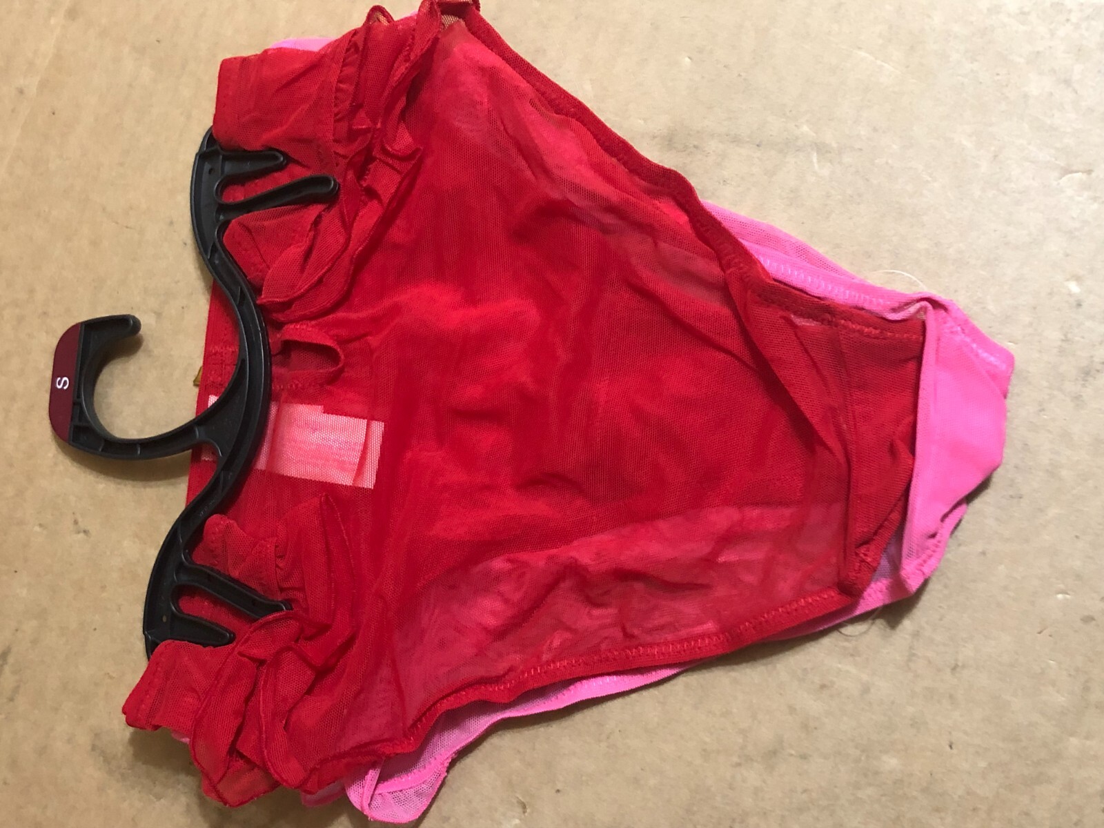 6 Pairs Joyspun MESH Cheeky Panties PINK & RED SOLID Size Small NWT