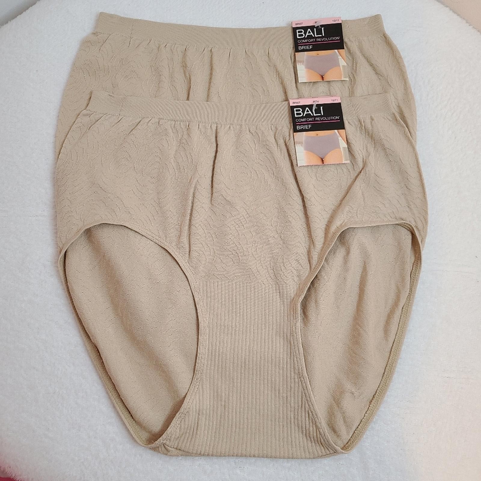 2pk Bali Comfort Revolution Seamless Textured Nylon Brief Panties Size 3X