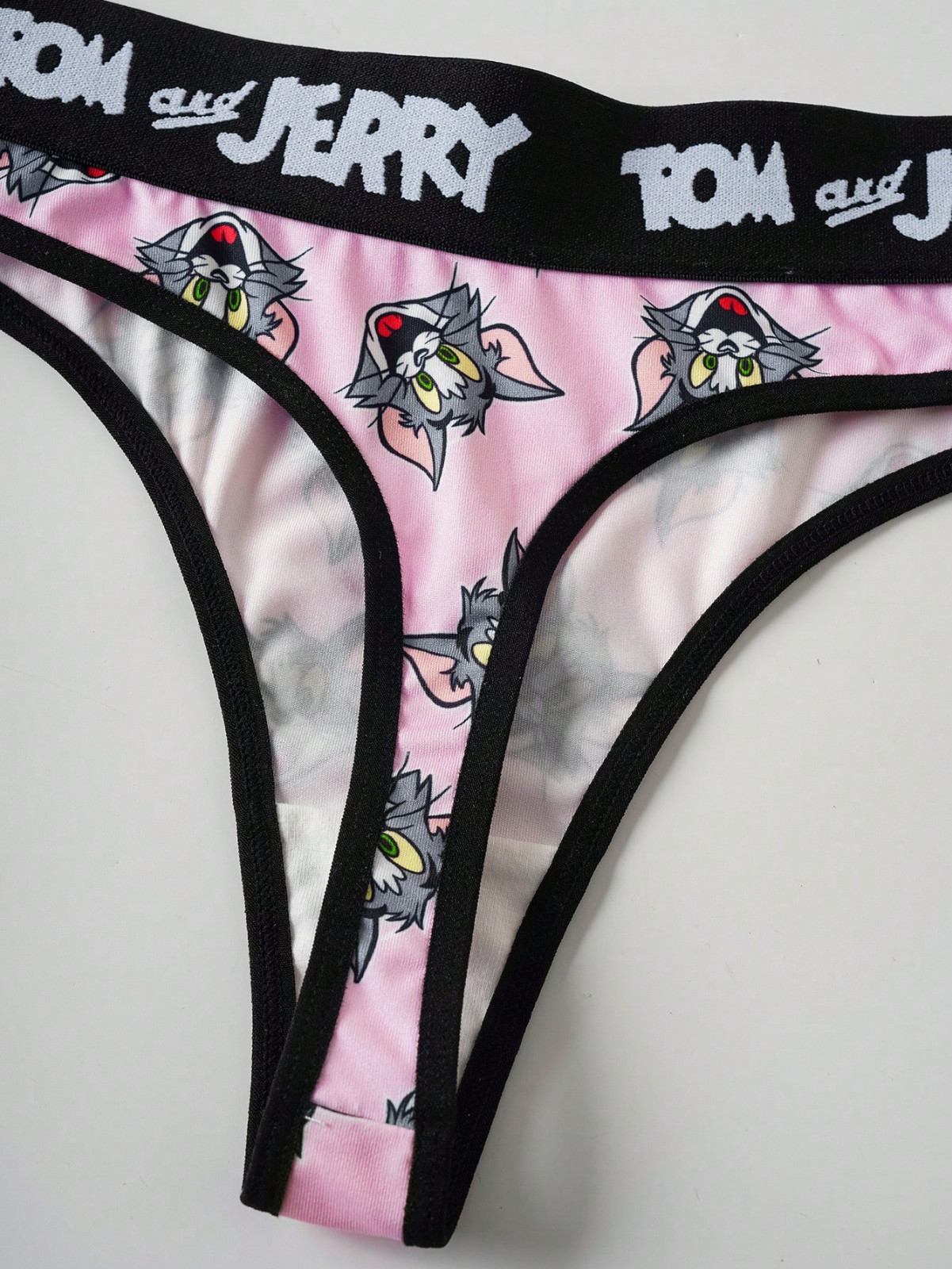 Tom & Jerry Pink Licensed Graphic Cartoon Logo Thong Panties – Pack of 2
