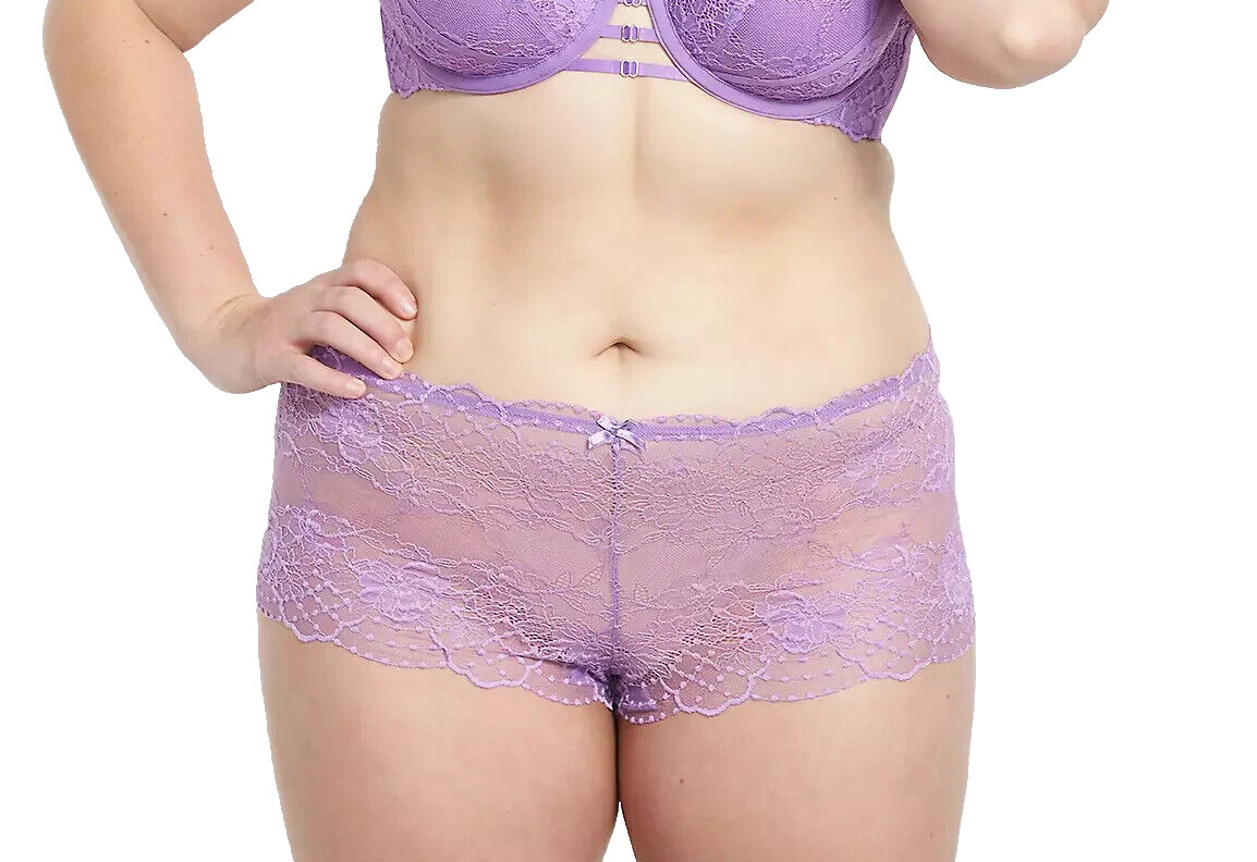 Cacique~New With Tags~Lavendar Lace Cheeky Short Pantie~Plus Size 14-16W (XL)