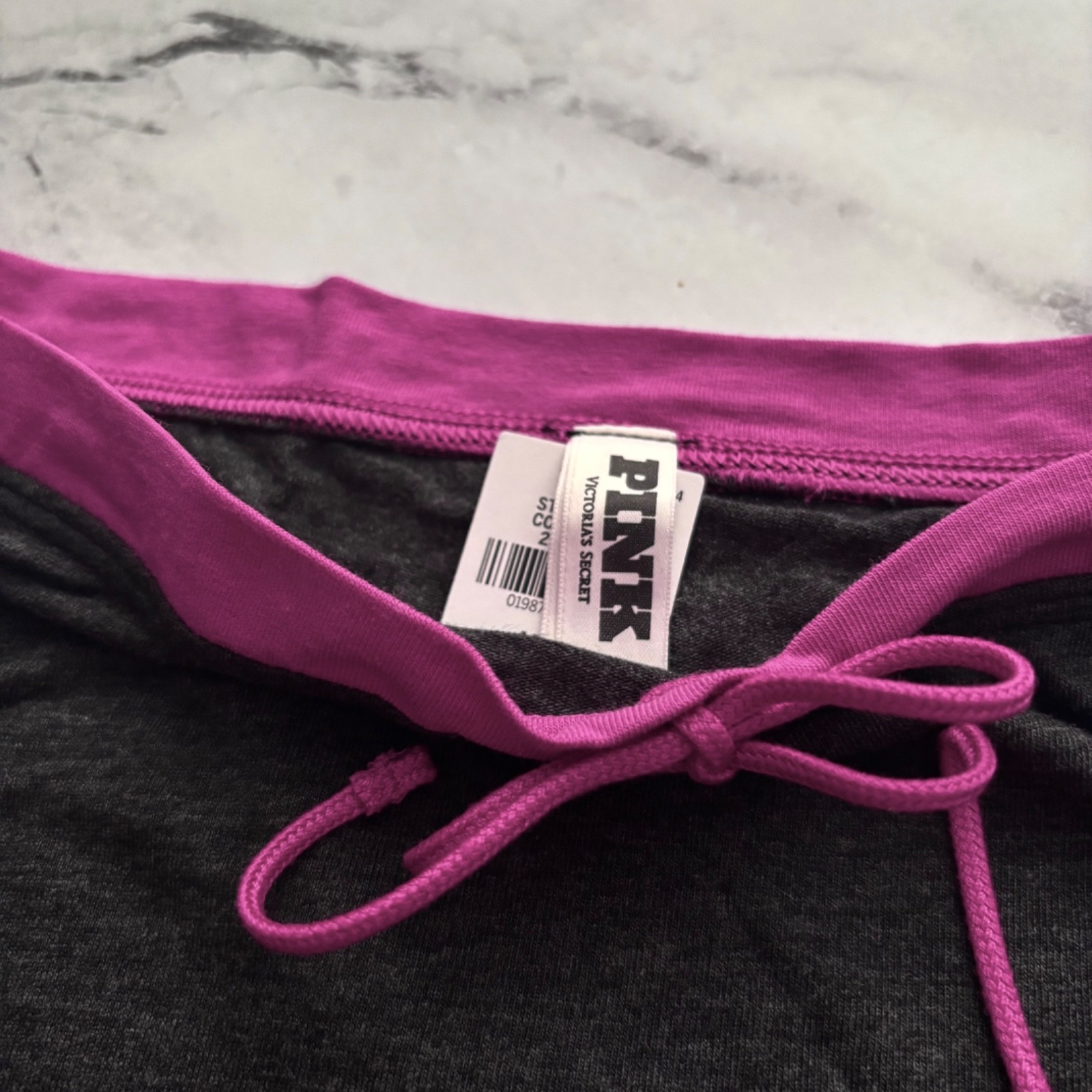 PINK Victoria’s Secret Dorm Boyshort Boy Short Panty Heather Gray Fuchsia XL
