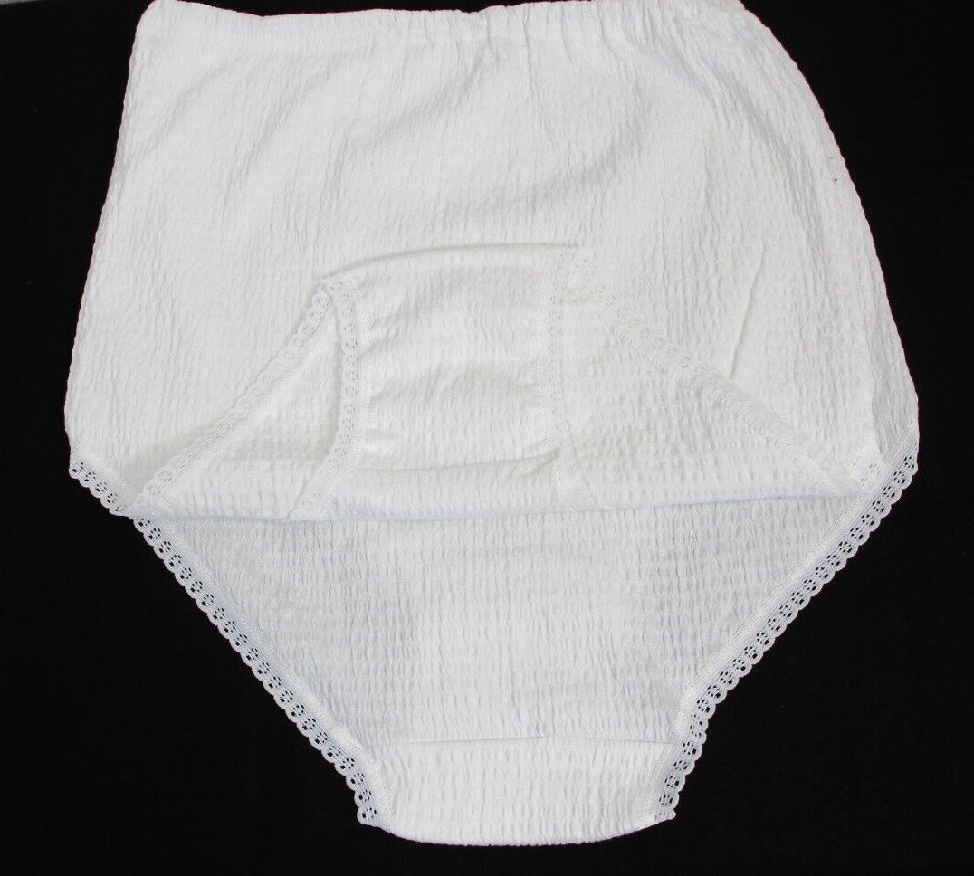 Ladies 2 Pack 92% Cotton 8% Elastaine Lycra Crinkly Briefs Sizes: 12/14 28/30