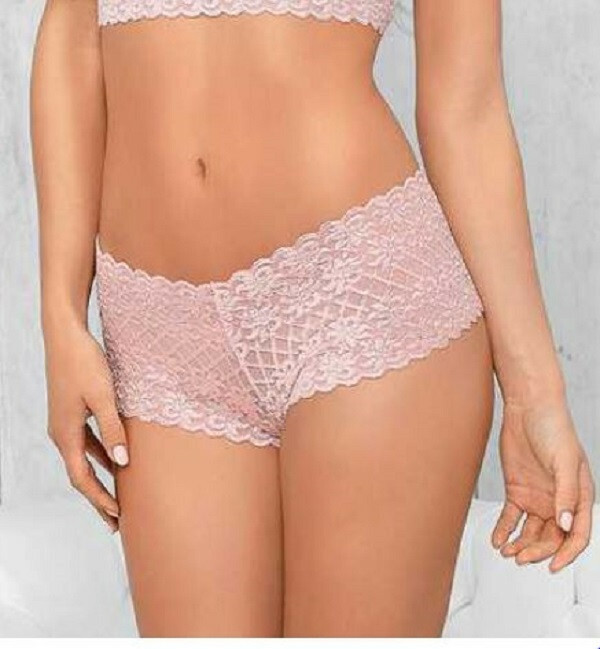 Escante Women’s Soft Lace Boy Short, Soft Pink, Large L