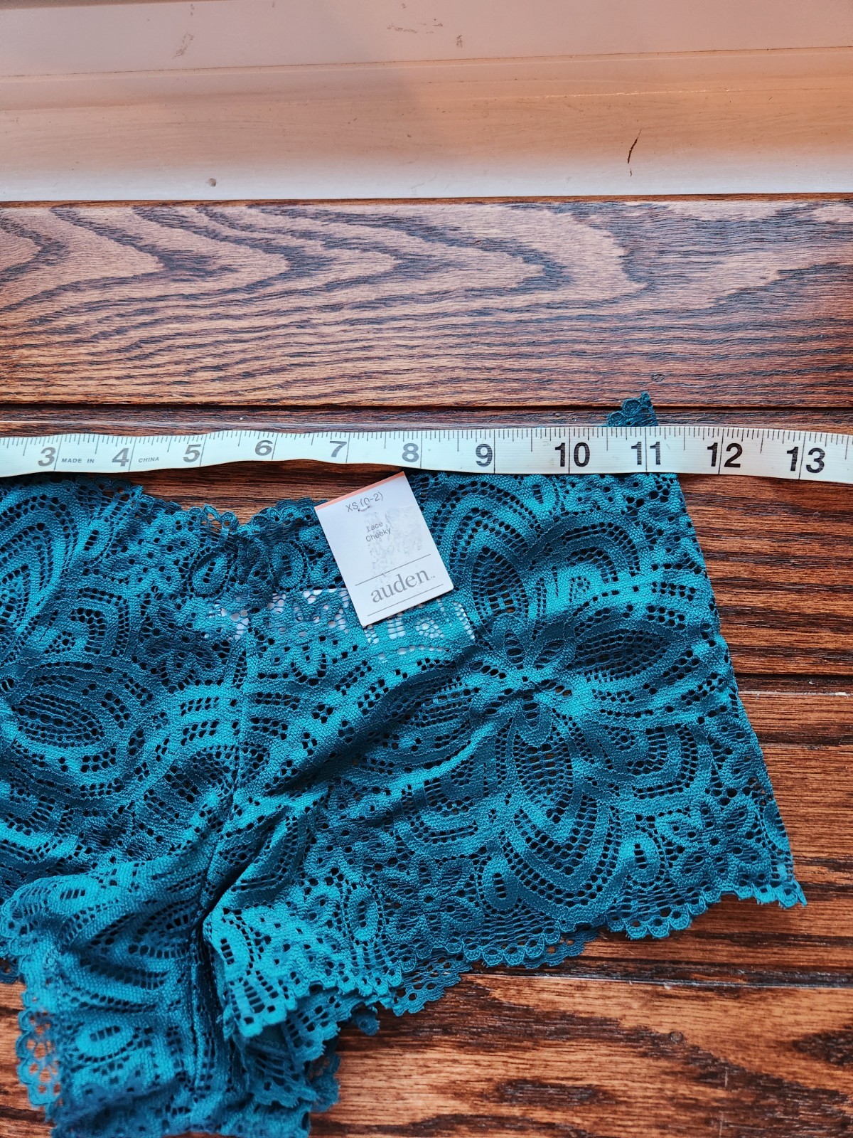 NWT Auden Teal BLUE CROCHET FLORAL LACE PANTIES Size XS 0-2