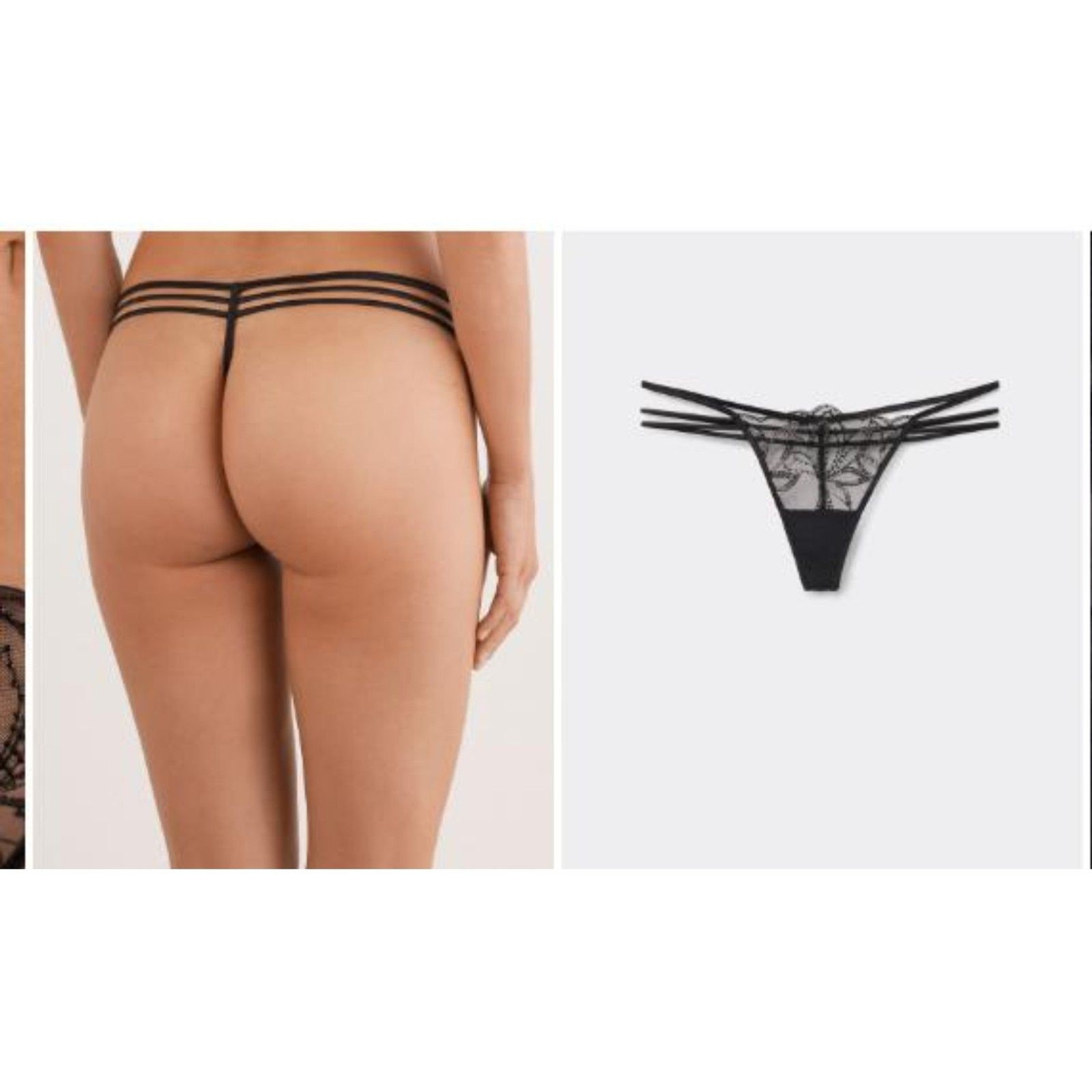 Intimissimi SMALL DARK MOON “La Collezione” Limited Edition Beaded Lace Thong