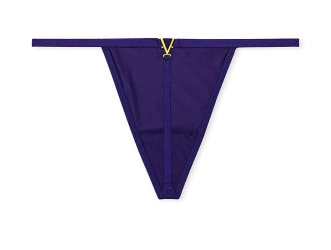 VICTORIA’S SECRET VERY SEXT V HARDWARE V STRING PANTY NIGHT OCEAN SIZE L