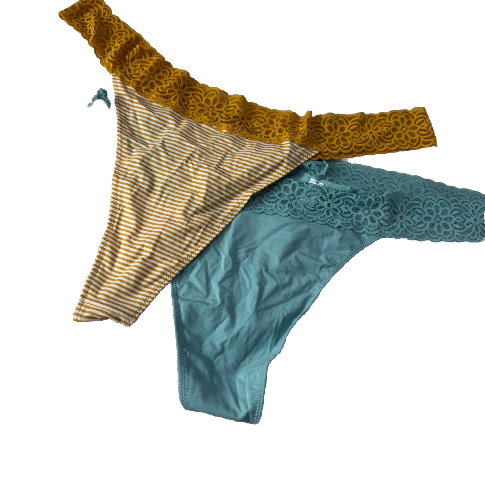 Old Navy Lot Of 2 No Show Thongs Blue Yellow New Panties Womens Size 3X Basics