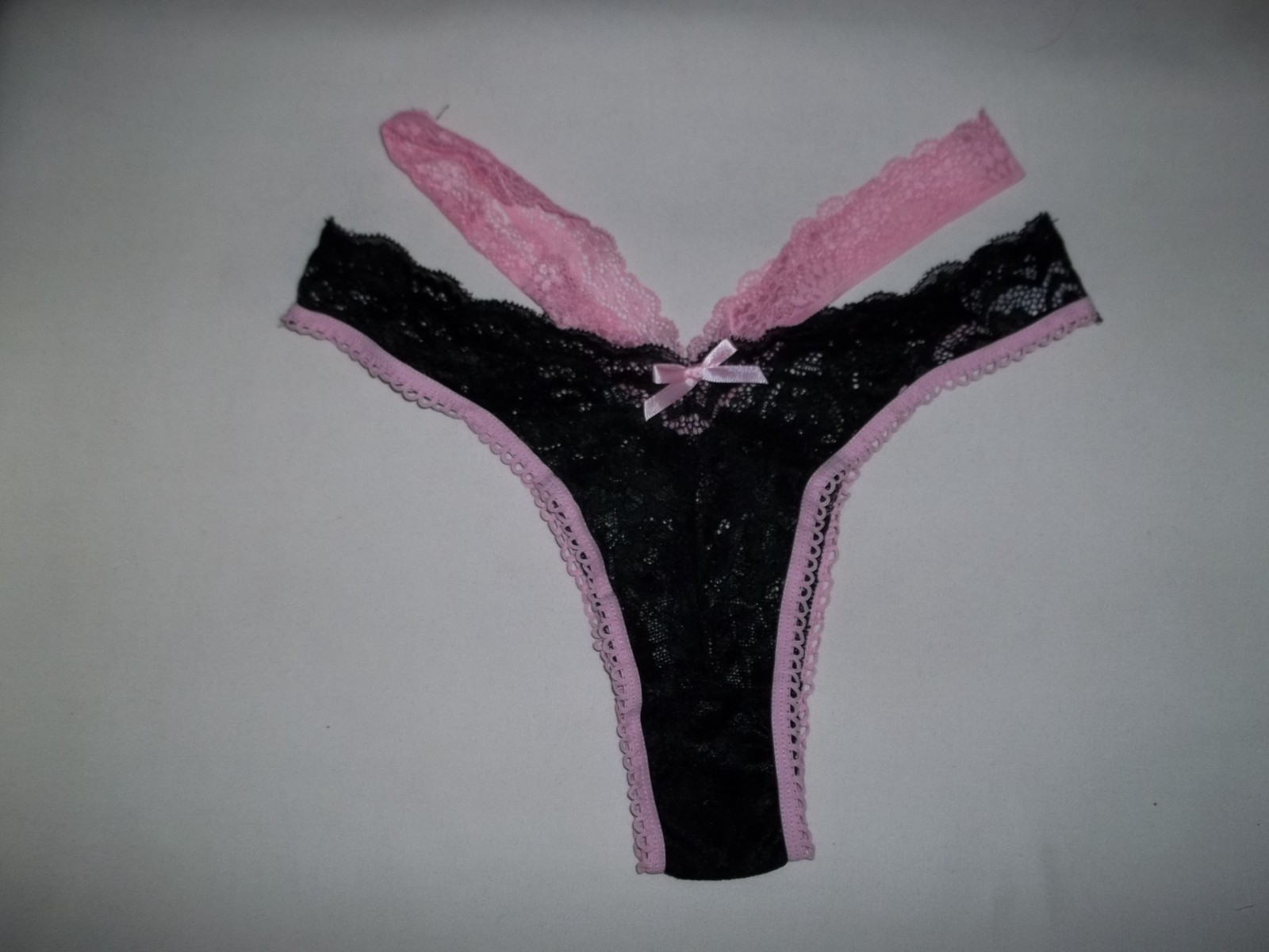 Shein strappy waist sheer lace cheeky panties S black w/pink nip goth kawaii