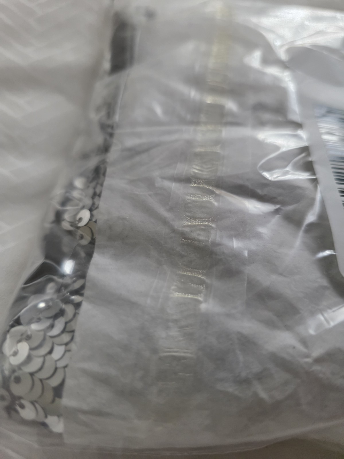 For Love & Lemons x VS Maia High Waist Y2K Panty Medium Silver Sequin M